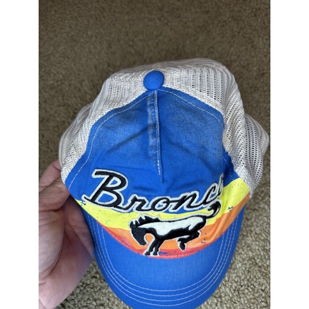 Ford Bronco Mesh SnapBack Trucker Cap Hat White/Blue - Picture 9 of 10